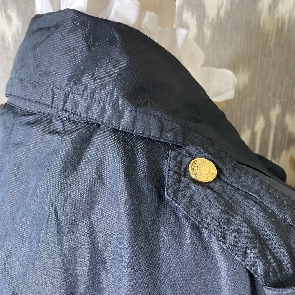Ralph Lauren Black Luster Ruffled Nylon Windbreaker Jacket - Picture 9 of 16